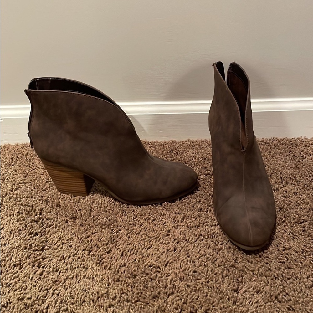 Aerosoles Womens A2 Gravity Rear Zip Ankle Boots Booties Brown Sz 8